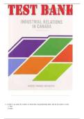 Test Bank for Industrial Relations in Canada by Hebdon Robert&comma; Brown Travor
