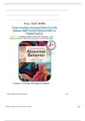 Test Bank for Understanding Abnormal Behavior&comma; 12th Edition&comma; Sue All Chapters 1-17