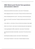 Motorcycle Permit Test questions and answers graded A&plus;