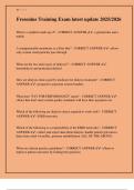 Fresenius Training Exam latest update 2025&sol;2026