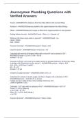 Journeyman Plumbing Questions with Verified Answers