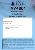 INV4801 Assignment 2 &lpar;ANSWERS&rpar; 2025 - DISTINCTION GUARANTEED