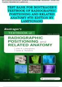 Test bank for Radiographic Positioning and Related Anatomy 11th Edition by John Lampignano & Leslie E&period;