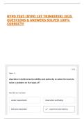 NYPD TEST &lpar;NYPD 1ST TRIMESTER&rpar; 2025 QUESTIONS & ANSWERS SOLVED 100&percnt; CORRECT&excl;&excl;