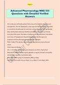 Advanced Pharmacology NSG 533  Questions with Detailed Verified  Answers