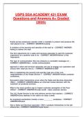 USPS SSA ACADEMY 421 EXAM Questions and Answers A&plus; Graded &lpar;2025&rpar;