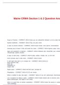 Maine CRMA Section 1 & 2 Question And Answers
