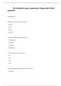 Quiz on chemistry 