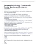 InsuranceSuite Analyst Fundamentals Review Questions with Accurate Answers