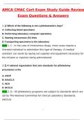 AMCA CMAC Cert Exam Study Guide Review Exam Latest 2025 Actual Questions and Verified Answers &lpar;2025 &sol; 2026&rpar; A&plus; Grade 100&percnt; Guarantee Verified by Experts