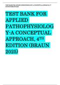 Test Bank For Applied Pathophysiology A Conceptual Approach 4th Edition by Judi Nath