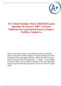 ACT Math Multiple choice 2025&sol;2026 Latest Questions & Answers 100&percnt; Accurate Solutions For Guaranteed Success &vert; Expert-Verified&comma; Graded A&plus;