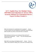 ACT English Prep&period; Test Multiple choice 2025&sol;2026 Latest Questions & Answers 100&percnt; Accurate Solutions For Guaranteed Success &vert; Expert-Verified&comma; Graded A&plus;