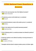 CCMA National EXAM Latest 2025 Actual Questions and Verified Answers &lpar;2025 &sol; 2026&rpar; A&plus; Grade 100&percnt; Guarantee Verified by Experts