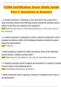 CCMA Certification Exam Study Guide Part C Latest 2025 Actual Questions and Verified Answers &lpar;2025 &sol; 2026&rpar; A&plus; Grade 100&percnt; Guarantee Verified by Experts