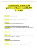 Electrolysis Florida State Review &ndash; Questions and Answers 2024&sol;2025 &lpar;100&percnt; Pass&comma; Verified A&plus; Grade&rpar;