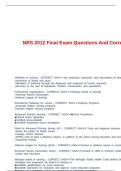 NRS 2012 Final Exam Questions And Correct Answers
