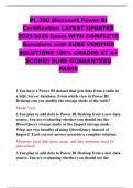 PL-300 Microsoft Power BI  Certification LATEST UPDATED  2025&sol;2026 Exam WITH COMPLETE Questions with SURE VERIFIED  SOLUTIONS 100&percnt; GRADED AT A&plus; SCORE&excl;&excl; SURE GUARANTEED PASS&excl;&excl; 