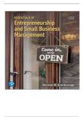 TEST BANK FOR Essentials of Entrepreneurship and Small Business Management 10th Edition Norman M Scarborough ISBN&colon; 9780138340421 COMPLETE GUIDE ALL CHAPTERS COVERED 100&percnt; VERIFIED A&plus; GRADE ASSURED&excl;&excl;&excl;&excl;&excl;NEW LATEST UPDATE&excl;&excl;&excl;&excl;&excl;