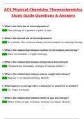 ACS Physical Chemistry Thermochemistry Study Guide Latest 2025 Actual Questions and Verified Answers &lpar;2025 &sol; 2026&rpar; A&plus; Grade 100&percnt; Guarantee Verified by Experts