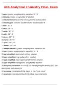ACS Analytical Chemistry Final Exam Latest 2025 Actual Questions and Verified Answers &lpar;2025 &sol; 2026&rpar; A&plus; Grade 100&percnt; Guarantee Verified by Experts