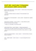 CLST 103 - test 3 wks 7-9 Question and answers 100&percnt; correct 2025 