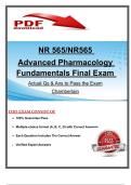 NR 565 &sol; NR565 Advanced Pharmacology Fundamentals Final Exam &vert; Chamberlain College of Nursing &vert; Actual Questions & Answers to Pass the Exam 2026&sol;2027 &lpar;Latest Update&rpar;