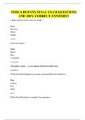 TMSCA BOTANY EXAM QUESTIONS AND 100&percnt; CORRECT ANSWERS