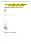 TMSCA BOTANY EXAM QUESTIONS AND 100&percnt; CORRECT ANSWERS