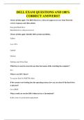 DELL EXAM QUESTIONS AND 100&percnt; CORRECT VERIFIED ANSWERS