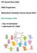 NTI College samenvatting 2026 - Methodisch handelen binnen social work compleet&period; &plus; oefentoets &plus; leerdoelen &plus; kernbegrippen en meer