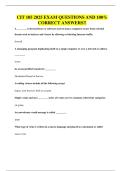 CIT 105 EXAM QUESTIONS AND 100&percnt; CORRECT VERIFIED ANSWERS