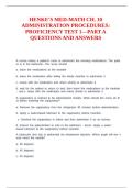 HENKE'S MED-MATH CH&period; 10 ADMINISTRATION PROCEDURES&colon; PROFICIENCY TEST 1&mdash;PART A QUESTIONS AND ANSWERS