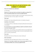 PHIL 101 2025 EXAM QUESTIONS AND CORRECT ANSWERS