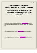 BIO Genetics 210 Final Exam &vert; Updated Actual Exam with Verified Questions & Correct Answers