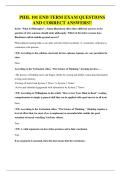 PHIL 101 END TERM EXAM QUESTIONS AND CORRECT ANSWERS