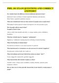 PHIL 101 EXAM QUESTIONS AND CORRECT ANSWERS