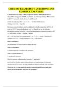 CHEM 105 EXAM STUDY QUESTIONS AND CORRECT ANSWERS