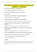 NSG 505 END TERM EXAM QUESTIONS AND CORRECT ANSWERS