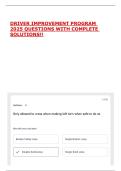 DRIVER IMPROVEMENT PROGRAM 2025 QUESTIONS WITH COMPLETE SOLUTIONS&excl;&excl;