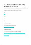 ALF Florida Exam Practice 2024-2025&vert; Answered 100&percnt; Correctly