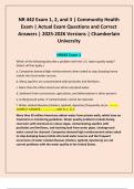 NR 442 Exam 1&comma; 2&comma; and 3 &vert; Community Health Exam &vert; Actual Exam Questions and Correct Answers &vert; 2025-2026 Versions &vert; Chamberlain University