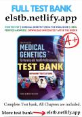 Test Bank for Essentials of Medical Genetics for Nursing and Health Professionals 1st Edition Mcclary Full Chapter A&plus;