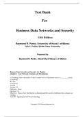 Test Bank  For  Business Data Networks and Security  11th Edition by Raymond R&period; Panko A&plus; latest