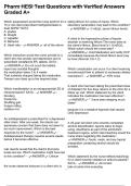 Pharm HESI Test Questions with Verified Answers Graded A&plus;