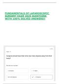 FUNDAMENTALS OF LAPAROSCOPIC SURGERY EXAM 2025 QUESTIONS WITH 100&percnt; SOLVED ANSWERS&excl;&excl;