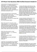 ATI Pharm Test Questions With Verified Answers Graded A&plus;
