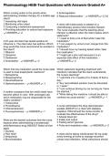 Pharmacology HESI Test Questions with Answers Graded A&plus;