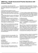 HESI Prep - Health Assessment Practice Questions with Answers Rated A