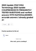 2025 Update C949 WGU Terminology 2025 Update COMPREHENSIVE FREQUENTLY TESTED QUESTIONS and verified answers WITH RATIONALES&vert;100&percnt; accurate answers &vert; already graded A&plus;